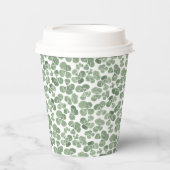 Gobelets En Papier Motif de fermeture Shamrock aquarelle (Recto)