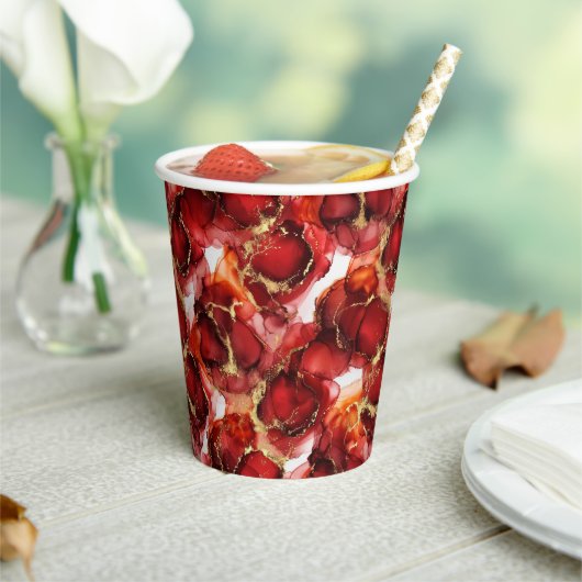 Gobelets En Papier Motif de feu rouge (Insitu)
