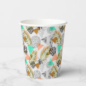 Gobelets En Papier Motif de feuille géométrique Tropical Abstrait (Verso)