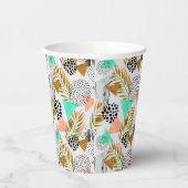 Gobelets En Papier Motif de feuille géométrique Tropical Abstrait (Droite)