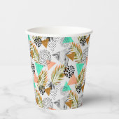 Gobelets En Papier Motif de feuille géométrique Tropical Abstrait (Recto)