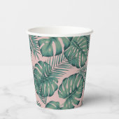 Gobelets En Papier Motif de feuille tropicale (Verso)
