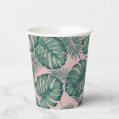 Gobelets En Papier Motif de feuille tropicale (Gauche)