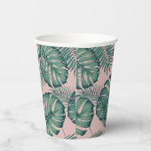 Gobelets En Papier Motif de feuille tropicale (Droite)