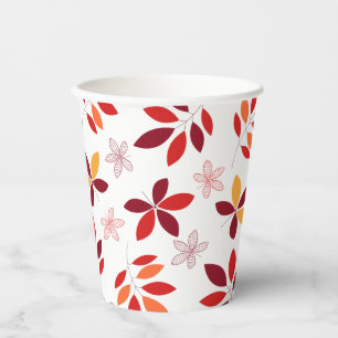 Gobelets En Papier Motif de feuilles d'automne mignonnes et colorées