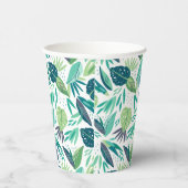 Gobelets En Papier Motif de feuilles vertes et blanches (Droite)