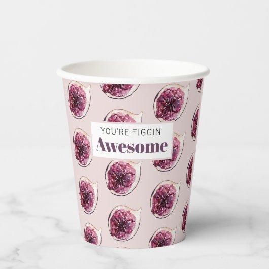 Gobelets En Papier Motif de Fig violet moderne & Vous êtes Figgin' Aw (Recto)