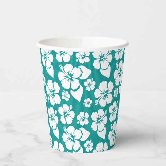 Gobelets En Papier Motif de fleurs d'Hibiscus hawaïen (Gauche)