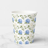 Gobelets En Papier Motif de fleurs d'hydrangea bleu élégant (Droite)