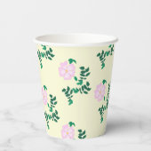 Gobelets En Papier Motif de fleurs Roses retro Pastel rose (Verso)