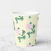 Gobelets En Papier Motif de fleurs Roses retro Pastel rose (Droite)