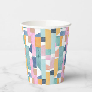 Gobelets En Papier Motif de forme d'aquarelle Abstraite