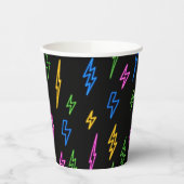 Gobelets En Papier Motif de foudre Retro Neon des années 80 (Gauche)