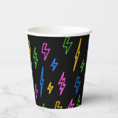 Gobelets En Papier Motif de foudre Retro Neon des années 80 (Recto)