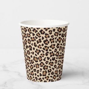 Gobelets En Papier Motif de fourrure léopard