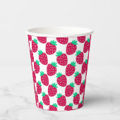 Gobelets En Papier Motif de fraise mini mignonne en rouge et vert (Recto)