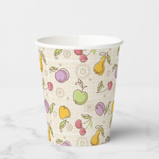 Gobelets En Papier Motif de fruits (Gauche)