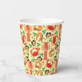 Gobelets En Papier Motif de fruits de mer (Verso)