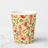 Gobelets En Papier Motif de fruits de mer (Recto)