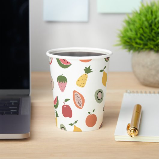 Gobelets En Papier Motif de fruits rustiques (Insitu)