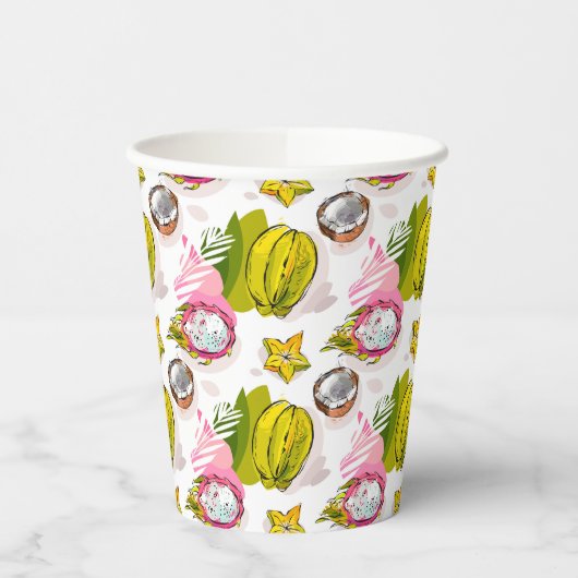 Gobelets En Papier Motif de fruits texturés à main libre (Gauche)