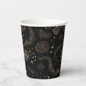Gobelets En Papier Motif de galaxie Gold Star Constellation (Verso)