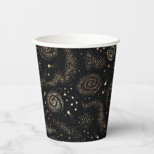 Gobelets En Papier Motif de galaxie Gold Star Constellation