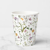 Gobelets En Papier Motif de jardin fleur sauvage (Verso)