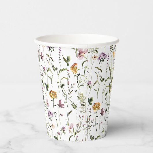 Gobelets En Papier Motif de jardin fleur sauvage (Droite)