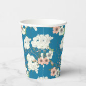 Gobelets En Papier Motif de jardin floral blanc (Droite)