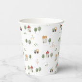 Gobelets En Papier Motif de la ferme d'aquarelle (Verso)