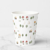 Gobelets En Papier Motif de la ferme d'aquarelle (Droite)