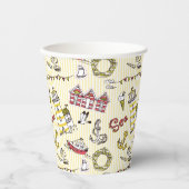 Gobelets En Papier Motif de la scène de la plage (Recto)