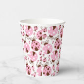 Gobelets En Papier Motif De Ladybugs, Mignons Ladybugs, Pink Ladybugs (Droite)