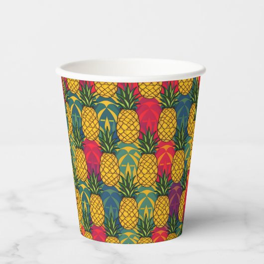 Gobelets En Papier Motif de l'ananas  (Recto)