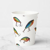 Gobelets En Papier Motif de leurre de pêche (Gauche)