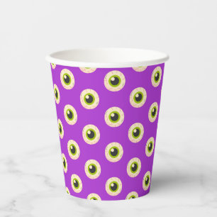 Gobelets En Papier Motif de l'Eyeball éffrayant sur l'Halloween rapid