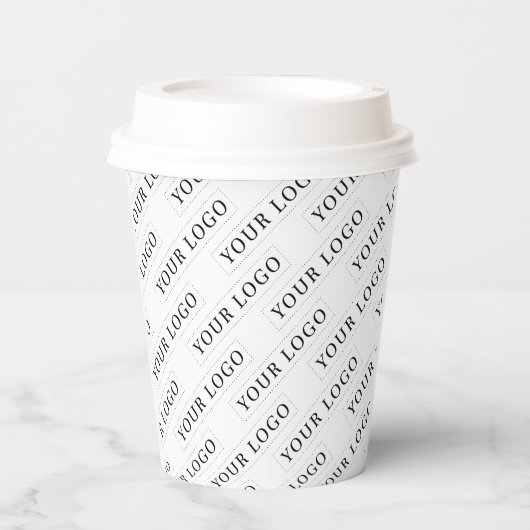 Gobelets En Papier Motif de logo d'entreprise minimal (Recto)