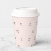 Gobelets En Papier Motif de logo d'entreprise minimal rose simple (Gauche)
