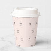 Gobelets En Papier Motif de logo d'entreprise minimal rose simple (Droite)