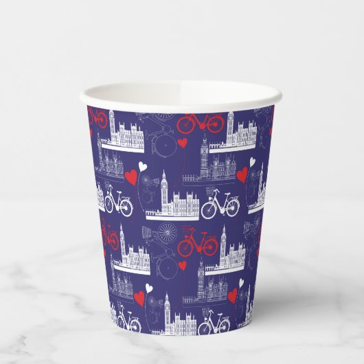 Gobelets En Papier Motif de Londres (Gauche)