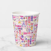 Gobelets En Papier Motif de manucure à doodle mignon (Verso)