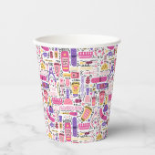 Gobelets En Papier Motif de manucure à doodle mignon (Recto)