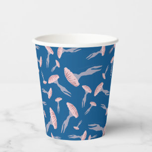 Gobelets En Papier Motif de méduse de l'océan bleu profond