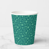 Gobelets En Papier Motif de microbes verts (Recto)
