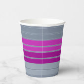 Gobelets En Papier Motif de mode gris rayé violet (Droite)