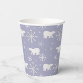 Gobelets En Papier Motif de Noël avec ours polaires et flocons de nei (Verso)