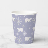 Gobelets En Papier Motif de Noël avec ours polaires et flocons de nei (Droite)
