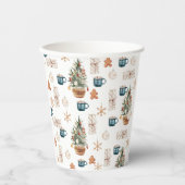 Gobelets En Papier Motif de Noël coloré tendance | Aquarelle (Recto)