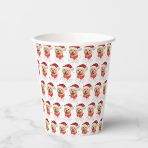 Gobelets En Papier Motif de Noël de chien Chow Chow mignon